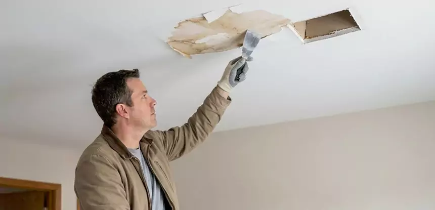 Ceiling Water Stain and Drywall Repair in Ball Ground