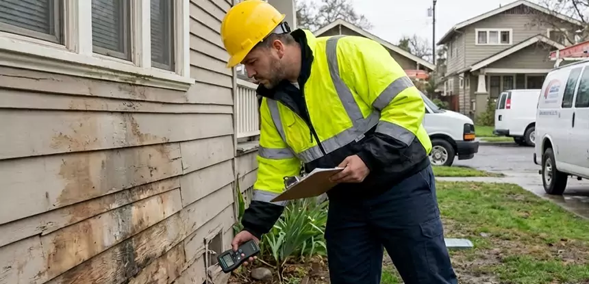 Water Damage Exterior Wall Ball Ground